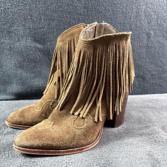 Sam Edelman Women's Benjie Western Fringe Ankle Bootie Golden Caramel, US 7 - Picture 3 of 14